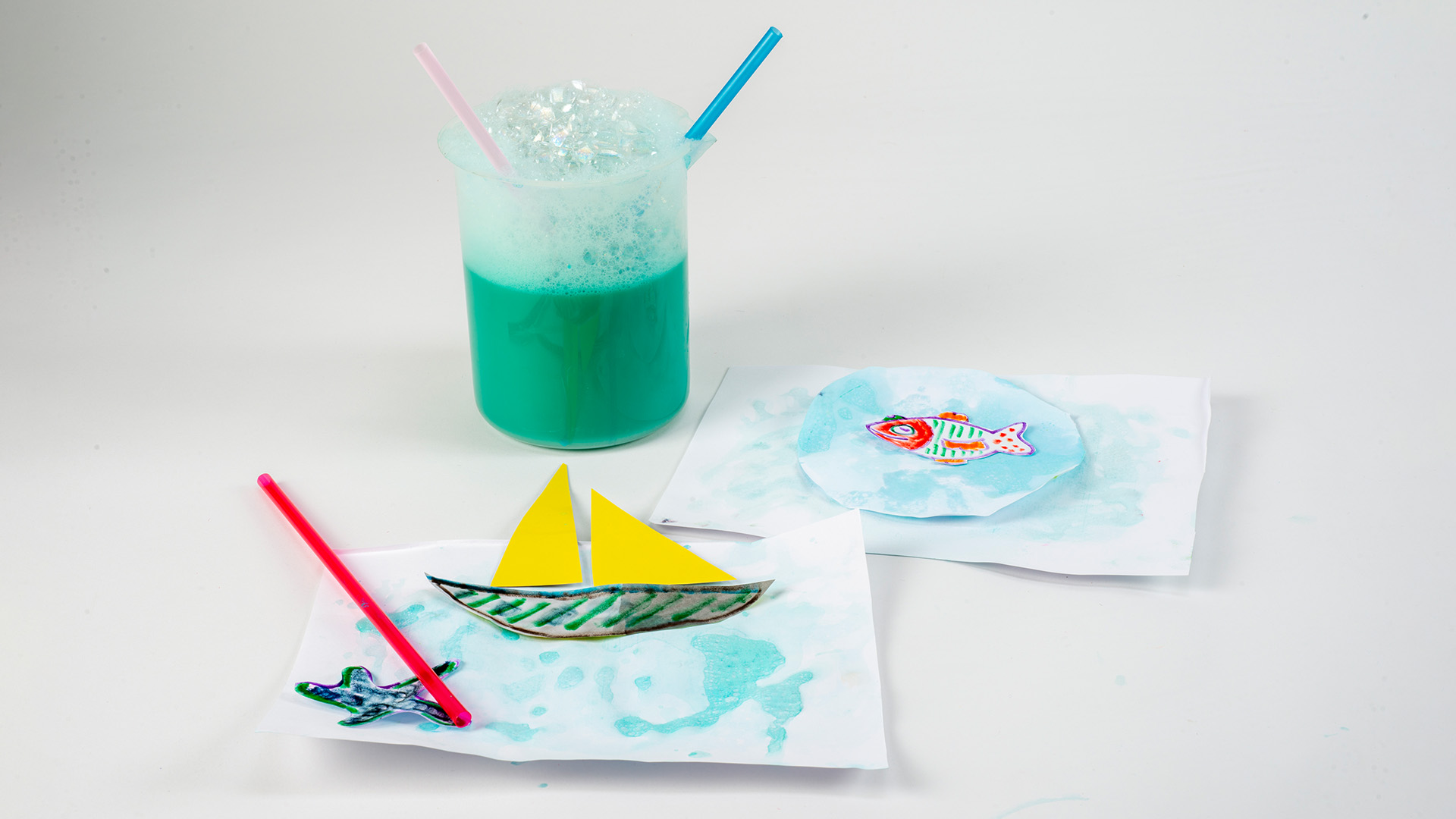 Köpük Baskı ile Deniz Resmi görsel 0